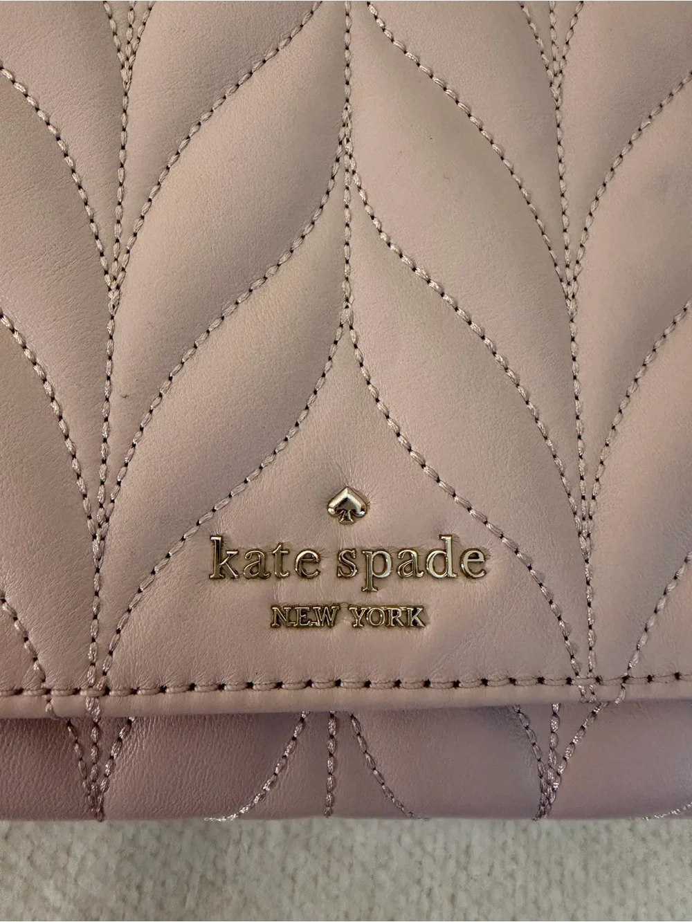 kate spade quilted leather crossbody bag and card pouch - dusty rose